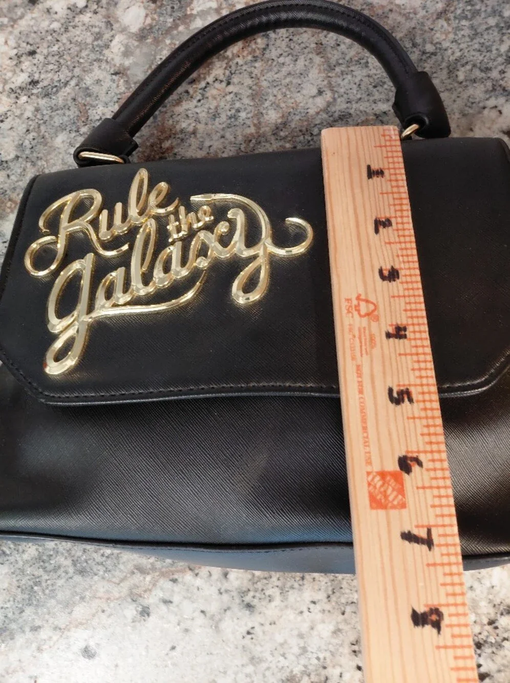 Cool Loungefly Star Wars Black Faux Leatherl Purse Gold Rule the Galaxy